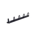 Organizador de cables con 5 anillos, 1u, 19" color negro