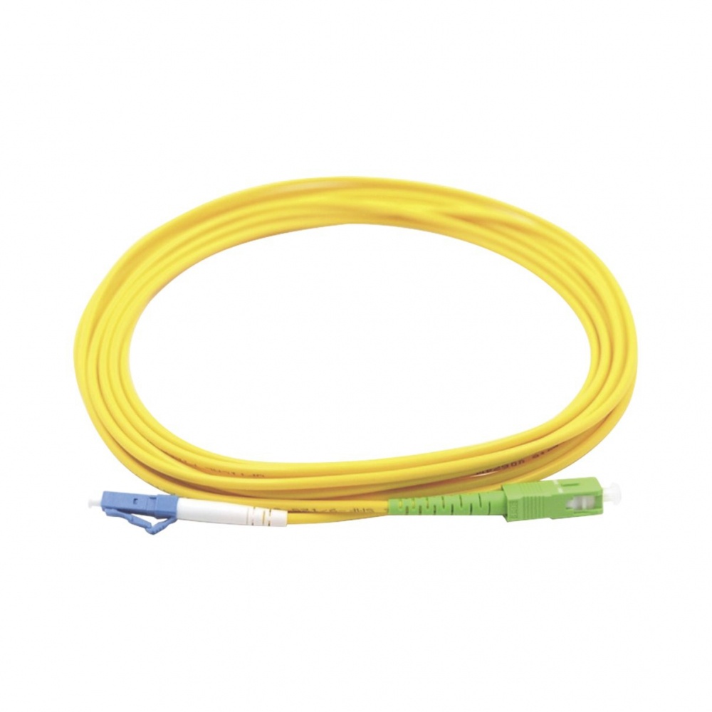 Jumper de fibra óptica monomodo lc/upc sc/apc simplex, color amarillo 1 metro