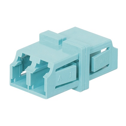 Módulo acoplador lc duplex, para fibra multimodo, color aqua