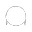 Patch cord mc6 modular cat6 utp, cm/ls0h, 3ft, color blanco, diámetro reducido (28awg)