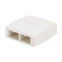Caja de montaje en superficie, para 4 módulos mini-com, color blanco mate
