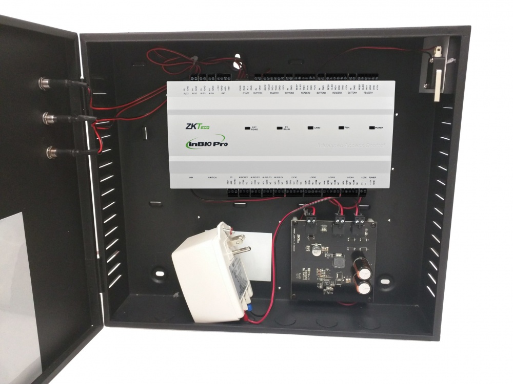 Zkteco inbio260prob - panel de control de acceso avanzado con gabinete y fuente / 2 puertas / 20 mil huellas / push / 36 meses d