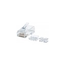 Plug modular rj45 intellinet utp cat6a multifilar 80pzs contacto chapa oro