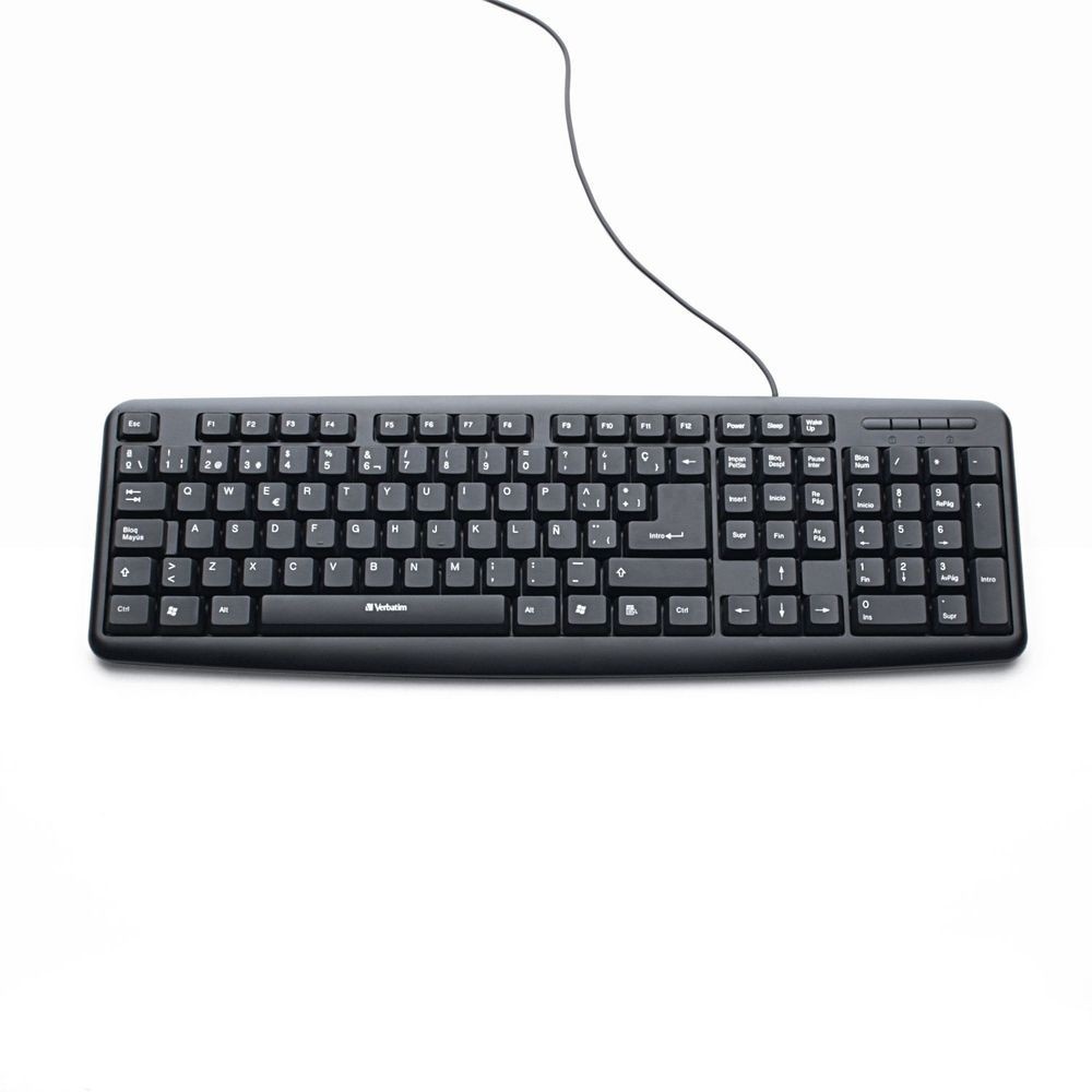 Teclado verbatim alámbrico usb color negro