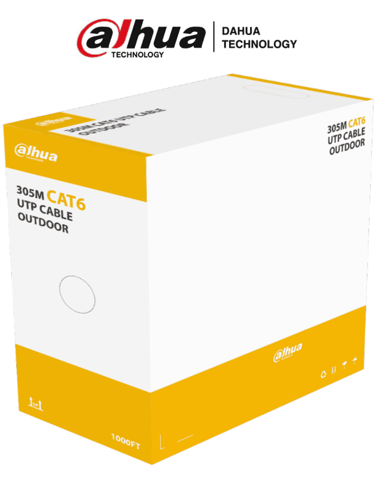 Bobina de cable dahua technology dh-pfm920-6u cat6, 305 m, u/utp, cobre, exterior, negro