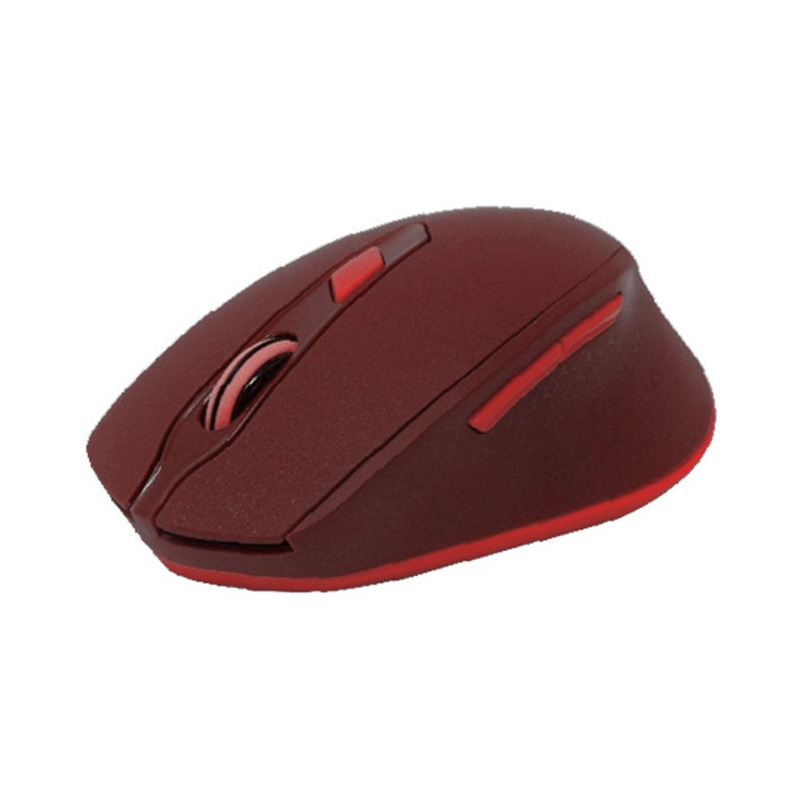 Mouse naceb na-0119r inalambrico optico 6botones 1200/2400 dpi rojo.