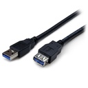 Cable de 1.8m de extension alargador pasivo usb 3.0 superspeed - macho a hembra usb a - extensor - negro - startech.com mod. usb
