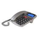 Teléfono alámbrico steren teclado grande/pantalla luz led color negro