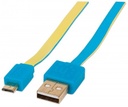 Cable usb manhattan v2.0 a-micro b 1.0m plano azul/amarillo 391436