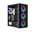 Gabinete Yeyian Vector Elite con Ventana, Midi-Tower, Micro-ATX/ATX, USB 3.0, sin Fuente, 4 Ventiladores ARGB Instalados, Negro