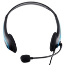 Audífonos steren alámbricos multimedia 2.4m con micrófono multiposición color negro con azul