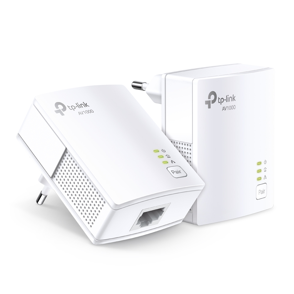 Kit Adaptador Powerline Gigabit Ethernet TP-Link Tecnologia Homeplug AV2 1000mbps Hasta 300m Dentro De Casa