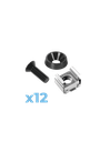 LinkedPRO Juego de 12 Tornillos con 12 Arandelas + 12 Tuercas Enjauladas para Rack