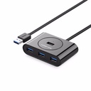 Hub usb-a 3.0 4 en 1 | 4 puertos usb-a 3.0 (5gbps) | entrada usb-c (pd 5v2a) | cable de 1 metro | indicador led | ideal para transferencia de datos | entrada usb-c para alimentar equipos de mayor consumo | color negro.