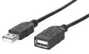 Manhattan Cable USB-A Macho - USB-A Hembra, 1 Metro