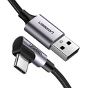 Cable usb-a a usb-c | 2 metros | conector con ángulo recto de 90° | carga rápida de hasta 60w | 480 mbps | pd3.0 | qc /3.0/2.0 | fpc | afc | protección integrada| caja de aluminio | nylon trenzado | color negro.