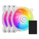 Ventilador Cooler Master MasterFan MF120 HALO², 3x 120mm, 2050RPM, ARGB, Blanco