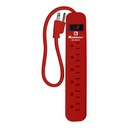 Supresor Rojo Koblenz SS-300-C 300 Joules 6 Contactos Aterrizados Switch On/Off 