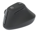 Mouse Ergonómico Manhattan 190336, Inalámbrico, Óptico, 1.600DPI, RF Inalámbrico, Negro
