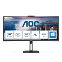 Monitor Curvo AOC CU34V5CW/BK LED 34", 3440x1440 Ultra Wide Quad HD, FreeSync, 100Hz, HDMI/DisplayPort, Bocinas Integradas, Negro