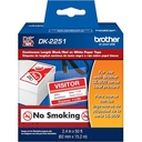 Cinta etiquetadora brother dk2251 papel negro y rojo sobre blanco longitud continua 62mmx15.2m ql-800/810w/820nwb