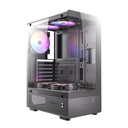 Gabinete Antec VCX300 ARGB, Midi-Tower, ATX/Micro-ATX/Mini-ITX, USB 2.0/3.0, sin Fuente, 5 Ventiladores Instalados, Negro