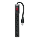 Multicontacto 6 Entradas Volteck MUL-6EN color Negro 