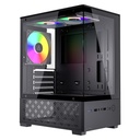 Gabinete Acteck Panorak GC600, Mini-Tower, Micro-ATX/Mini-ITX, USB 2.0/3.0, sin Fuente, 3 Ventiladores Instalados, Negro