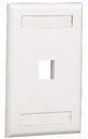 Placa de pared vertical, salida para 1 puerto keystone, con espacios para etiquetas, color blanco