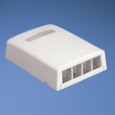 Caja de montaje en superficie, para 4 módulos keystone, color blanco mate