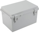 Gabinete plástico para exterior (ip65) de 185 x 285 x 180 mm cierre por broche. 